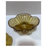 Vintage Portieux Vallerysthal France Amber Glass Covered Squirrel Candy Dish