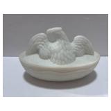 Vintage Flaccus Glass Co. The American Hen Eagle on Nest