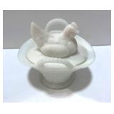 Vintage Westmoreland Hen on Basket
