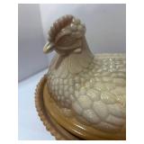 Vintage Westmoreland 8" Butterscotch Slag Hen on Nest