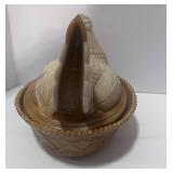 Vintage Westmoreland 8" Butterscotch Slag Hen on Nest