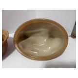 Vintage Westmoreland 8" Butterscotch Slag Hen on Nest