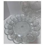 2 Vintage 13" Indiana Glass Clear Egg Plates