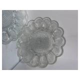 2 Vintage 13" Indiana Glass Clear Egg Plates