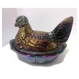 Fenton Carnival 6" Hen on Nest