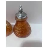Pair of Vintage Imperial Glass Carnival Marigold Salt and Pepper Shaker