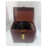 Vintage Record Storage Box with 45s
