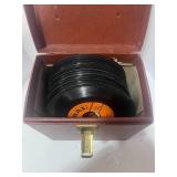 Vintage Record Storage Box with 45s