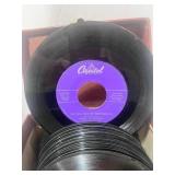 Vintage Record Storage Box with 45s