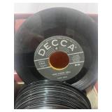 Vintage Record Storage Box with 45s