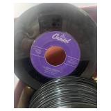 Vintage Record Storage Box with 45s