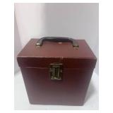 Vintage Record Storage Box with 45s