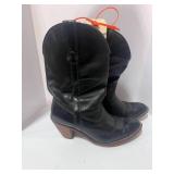 Leather Capezio Black Wood Heal Boots 10M