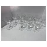 Set of 9 MCM Starburst Glasses one has chip