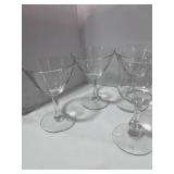 Set of 9 MCM Starburst Glasses one has chip