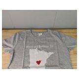 Fashion Gear My Heart Belongs In Minnesota T-Shirt Large Heather Grey - New *P