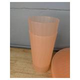 Mainstays Pink Plates and Tumblers Set (8 Pieces) - Brand New *P