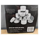 12 ELEQA Magnetic Stainless Steel Spice Jars - Brand New