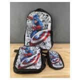 Captain America Backpack, Lunch Bag, and Pencil Bag Set - Brand New