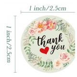 4 Brand New 500 Count Rolls of 1" Thank You Stickers - 2000 Total