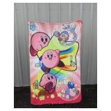 Kirby Character Print Fleece Throw Blanket 39" x 63" - Brand New