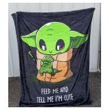 Star Wars Mandalorian Baby Yoda 80" x 60" Blanket - Brand New