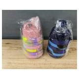 2 Collapsible 16 oz Silicone Water Bottles, Pink and Blue - Brand New