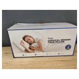 Groye Cervical Memory Foam Pillow, Dark Grey, Queen Size - Brand New
