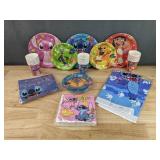Brand New Lilo and Stitch Birthday Kits includes Banner, Tablecloths, Plates, and Cups *N