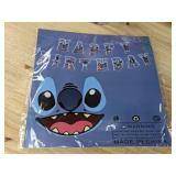 Brand New Lilo and Stitch Birthday Kits includes Banner, Tablecloths, Plates, and Cups *N