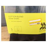 All in Motion Youth Cotton Blend Boxer Briefs 5-Pack, Size Small - Brand New