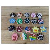 19 Brand New Dog Paw Croc Charms