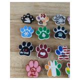 19 Brand New Dog Paw Croc Charms