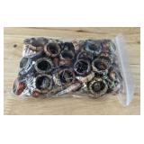 Vibrant Wooden Ring Collection - 100 Total Rings - Brand New