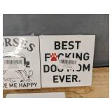 5 Dog Mom and Horse Decor Block Signs - Brand New *B