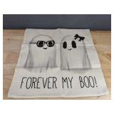 Throw Pillow Cover "Forever My Boo" 17.75 Inch Square - Brand New *B