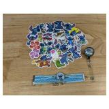 Stitch 25 Sticker Collection with Bracelet and Retractable Badge Reel - Brand New