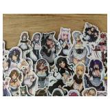 50 Anime Maid Character Stickers - Brand New