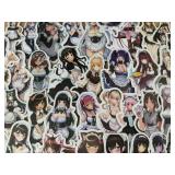 50 Anime Maid Character Stickers - Brand New