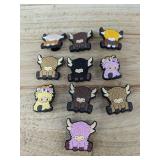 10 Highland Cow Shoe Charms for Crocs - Brand New