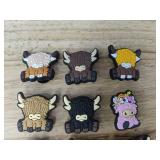 10 Highland Cow Shoe Charms for Crocs - Brand New