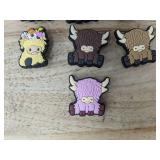 10 Highland Cow Shoe Charms for Crocs - Brand New