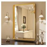 36 x 24 Inch Gold Rectangular Wall Mirror, Aluminum Alloy Frame - Brand New *B