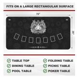Portable Poker Table Mat, 70" x 35" with Carrying Case - Brand New *B