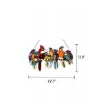 Multicolor Stained Glass Birds Panel Suncatcher 22in x 12.8in $97 Retail - Brand New *B