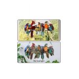 Multicolor Stained Glass Birds Panel Suncatcher 22in x 12.8in $97 Retail - Brand New *B