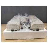 2 Ceramic White with Tan Touch Table Lamps - Brand New *B