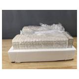 2 Ceramic White with Tan Touch Table Lamps - Brand New *B