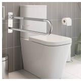 30-Inch Stainless Steel Flip-Up Bathroom Grab Bar with Paper Holder $71 Retail - Brand New *B