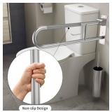 30-Inch Stainless Steel Flip-Up Bathroom Grab Bar with Paper Holder $71 Retail - Brand New *B